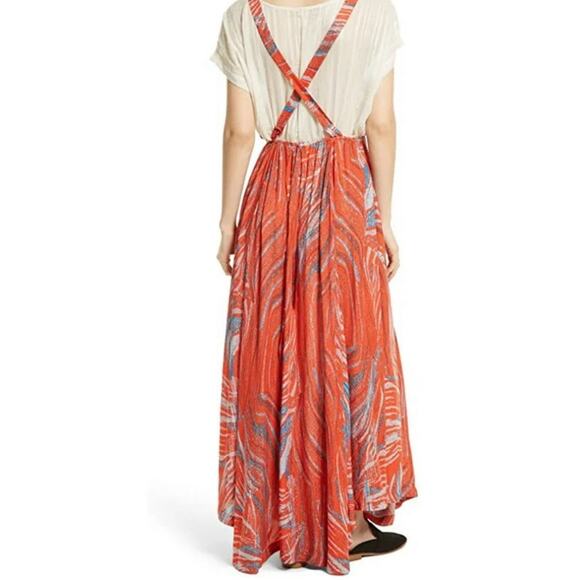 Free People A Thousand Kisses Maxi Red Medium Layered 90s Jumper Dress - Picture 4 of 5